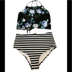 Swim suit 2 piece high waist
